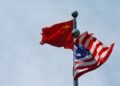 Bendera China dan Amerika Serikat