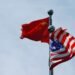 Bendera China dan Amerika Serikat
